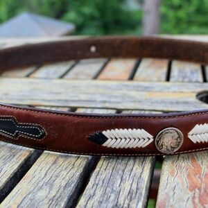 Men's belt with silver